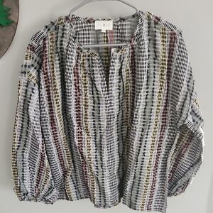 Lou & Grey Multicolor Checkered Blouse